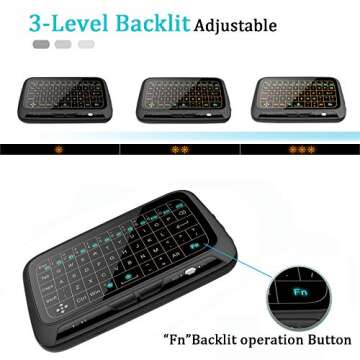 ILEBYGO Mini Wireless Keyboard Touchpad Combo with Backlight
