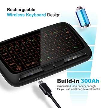 ILEBYGO Mini Wireless Keyboard Touchpad Combo with Backlight