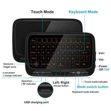 ILEBYGO Mini Wireless Keyboard Touchpad Combo with Backlight