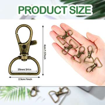 Hotop 35 Pieces Swivel Clasps - Versatile Metal Snap Hooks for Crafting