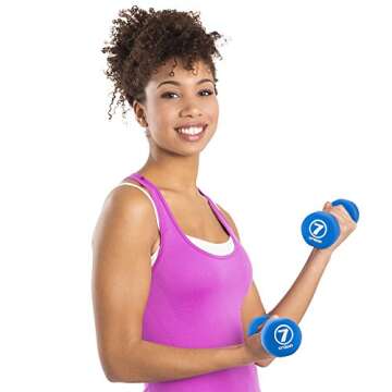 Crown Sporting Goods Hand Weights Dumbbells Set - 1, 2 and 3 lbs with Rack - Soft and Comfortable Neoprene Weights Set for Home Gym - Indoor and Outdoor Dumbbell Sets with Rack, Sprint Set