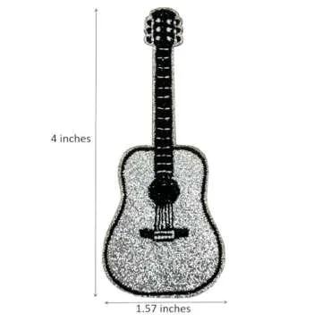 8 Pieces Pack Guitars Guita Embroidered Iron on Patches, Guitar Player Gift Ideas