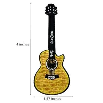8 Pieces Pack Guitars Guita Embroidered Iron on Patches, Guitar Player Gift Ideas