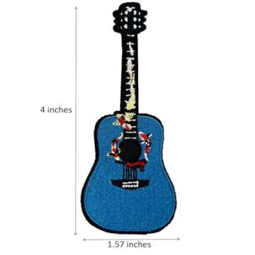 8 Pieces Pack Guitars Guita Embroidered Iron on Patches, Guitar Player Gift Ideas