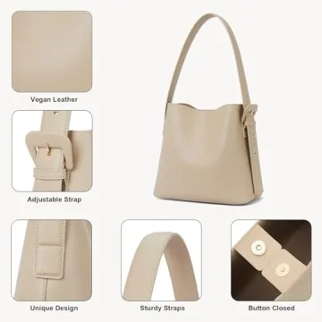 BOSTANTEN Stylish Vegan Leather Bucket Bag for Women