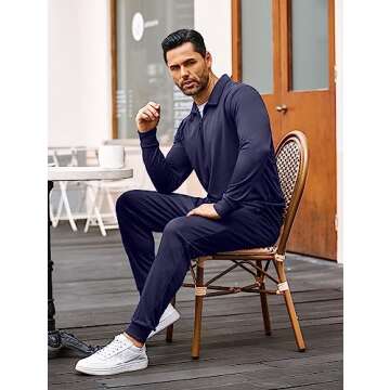 Stylish COOFANDY 2 Piece Tracksuit Set for Men