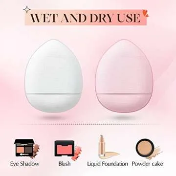 Gerrii 72 Pcs Finger Powder Puff Mini Makeup Sponge Soft Beauty Makeup Blender Puff for Foundation, Face Powder, Under Eye Setting, Concealer, Repair Cream, Cosmetic Tool (Pink, Beige, Blue, White)