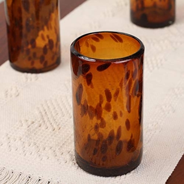 NOVICA Handblown Amber Glass Set - Perfect for Entertaining