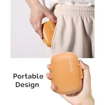 MEACOLIA Travel Pill Organizer, 1 Pack 8 Compartments Daily Pill Case Small Pill Box for Pocket Purse, Portable Pill Container Medicine Vitamin Organizer (Yellow)