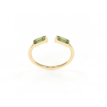 Peridot Rings, 18K Gold Rings for Women Teen Girls That Don't Tarnish - Real 925 Sterling Silver Rin...