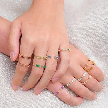 Buy 18K Gold Peridot Rings, Adjustable Stackable Designs