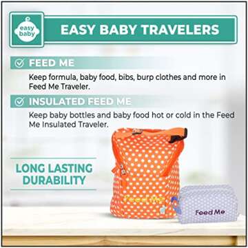 Easy Baby - Diaper, Bottle, and Supplies - Organizer Pouches and Changing Pad - Change, Feed, Dress,...