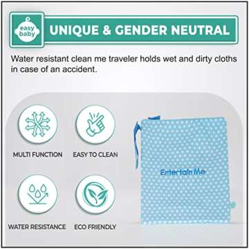 Easy Baby - Diaper, Bottle, and Supplies - Organizer Pouches and Changing Pad - Change, Feed, Dress, and Clean Me (8 Pack Laguna) | Organizing Packing Tote Cubes for Baby Items