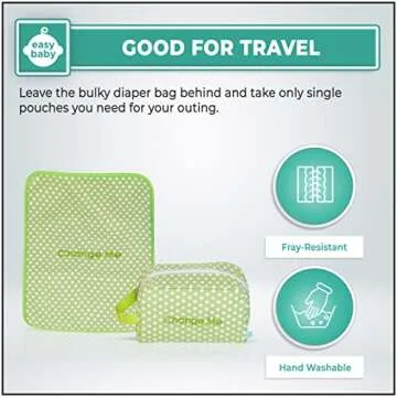 Easy Baby - Diaper, Bottle, and Supplies - Organizer Pouches and Changing Pad - Change, Feed, Dress, and Clean Me (8 Pack Laguna) | Organizing Packing Tote Cubes for Baby Items