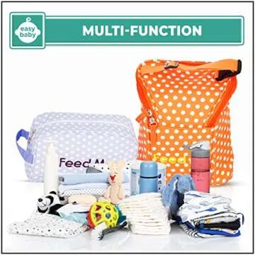 Easy Baby - Diaper, Bottle, and Supplies - Organizer Pouches and Changing Pad - Change, Feed, Dress, and Clean Me (8 Pack Laguna) | Organizing Packing Tote Cubes for Baby Items