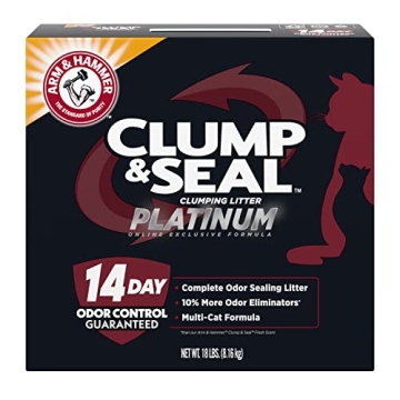 Arm & Hammer Clump & Seal Platinum Multi-Cat Complete Odor Sealing Clumping Cat Litter, 14 Days of O...