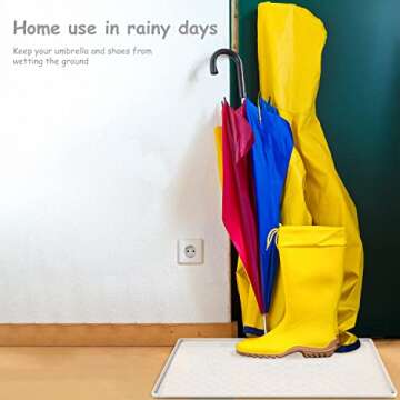 Coomazy Dog Food Mat, Silicone Waterproof Cat Feeding Mat Raised Edges, Nonslip Pet Placemat Bowl Tray to Stop Food Spills and Water Messes Out to Floor (Clear, M: 48x30cm/18.9x11.8in)