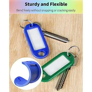 Uniclife Tough Plastic Key Tags - 40 Pack Assorted Colors