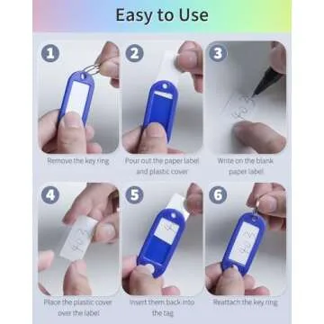 Uniclife Tough Plastic Key Tags - 40 Pack Assorted Colors