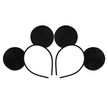 FANYITY Mouse Ears Headbands - 2 Pcs Cute Black Costumes for All Occasions