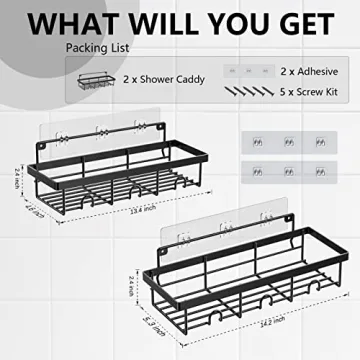 YAWSOUP 2 Pack Shower Caddy Stainless Steel Organization