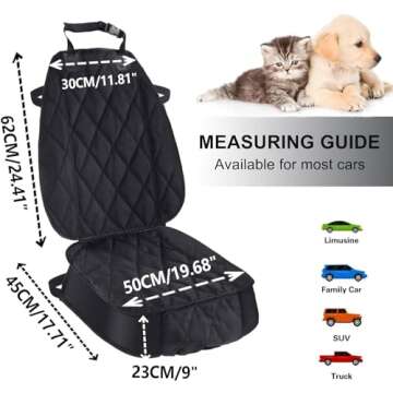 Pet Deluxe Thick Front Dog Car Seat Cover for Car SUV Waterproof Nonslip Pet Seat Covers for Jeep Do...