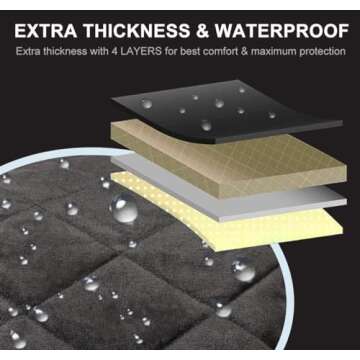 Pet Deluxe Thick Front Dog Car Seat Cover for Car SUV Waterproof Nonslip Pet Seat Covers for Jeep Dogs Cats, 2 Front Seats with Side Flaps, Black (2 Pack)