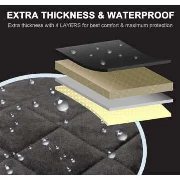 Pet Deluxe Thick Front Dog Car Seat Cover for Car SUV Waterproof Nonslip Pet Seat Covers for Jeep Dogs Cats, 2 Front Seats with Side Flaps, Black (2 Pack)