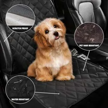 Pet Deluxe Thick Front Dog Car Seat Cover for Car SUV Waterproof Nonslip Pet Seat Covers for Jeep Dogs Cats, 2 Front Seats with Side Flaps, Black (2 Pack)
