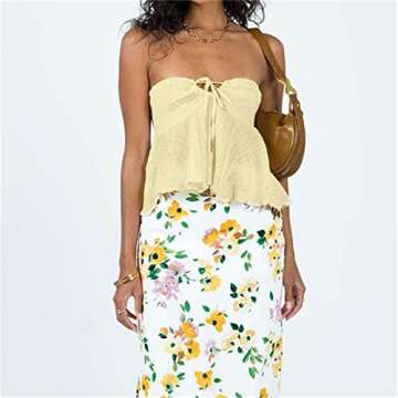 3D Floral Sexy Tank Tops for Women Y2k Halter Neck Backless Ruched Camisole Vintage Crop Vest Top St...