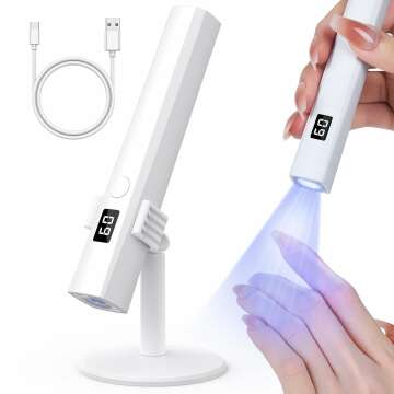 Handheld 5W UV Nail Lamp with Stand & LCD Screen