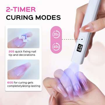 Handheld 5W UV Nail Lamp with Stand & LCD Screen