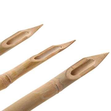 COMIART 3 Pcs Double Head Hard Strong Bamboo Reed Pens Pottery Ceramic Shaping Tools Polymer Clay To...