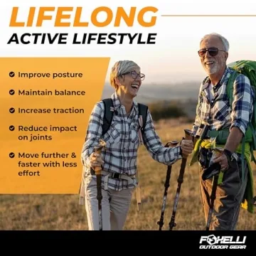 Foxelli Carbon Fiber Trekking Poles - Adjustable Lightweight Hiking Support