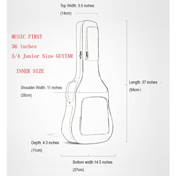 MUSIC FIRST 36 Inch Soft Guitar Case - Stylish & Comfortable Protection