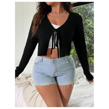 Stylish Cropped Cardigan for Women - Floerns Collection