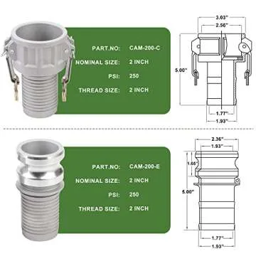 Camlock Fittings Type C&E Kit for Easy Fluid Transfer