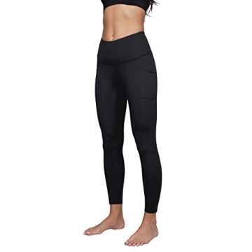 Yogalicious Lux High Waist Side Pocket Ankle Legging - Black - Large