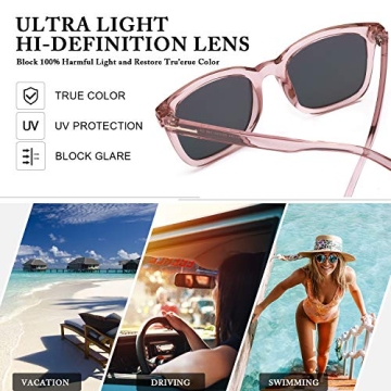 Myiaur Fashion Sunglasses for Women Polarized Driving Anti Glare UV400 Protection Stylish Design