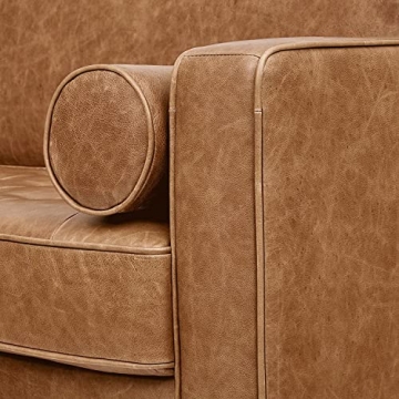 Rivet Aiden Mid-Century Modern Leather Loveseat 74"