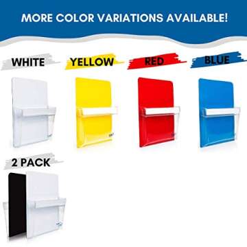 YES4QUALITY Magnetic Pen Holder for Refrigerator with Strong Magnetic Back (2 Pack), Dry Erase Marker Holder Ideal for Whiteboard & Fridge, Clear & White Pencil Cup