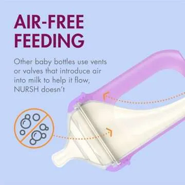 Boon Nursh Reusable Silicone Pouch Baby Bottles - Medium Flow Nipple - Silicone Baby Bottle Pouch and Nipple - Baby Feeding Essentials - Metallic - 3-6 Months - 3 Count - 8 Ounce