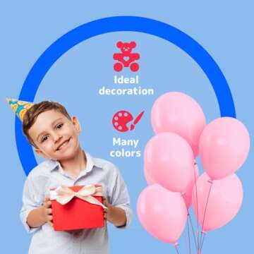 Prextex 75 Pink Party Balloons 12 Inch Pink Balloons with Matching Color Ribbon for Pink Theme Party Decoration, Weddings, Baby Shower, Birthday Parties Supplies or Arch Décor - Helium Quality