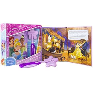 Disney Princess - Magic Wand Storybook and Toy Wand Set - Wand Plays 30 Magical Sounds - PI Kids