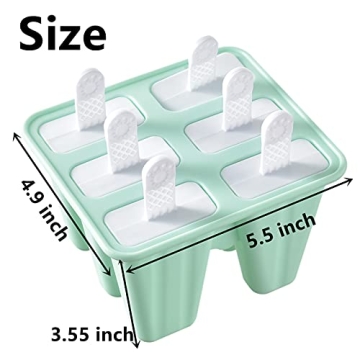 BPA Free Silicone Popsicle Molds 6 Piece Reusable Set