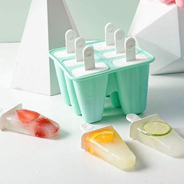 BPA Free Silicone Popsicle Molds 6 Piece Reusable Set