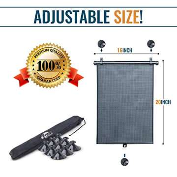 Car Side Window Sunshades - 2 Pack. Universal Roller Blind to Protect Baby, Kids, Pets and Passenger...