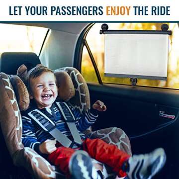 Car Side Window Sunshades - 2 Pack. Universal Roller Blind to Protect Baby, Kids, Pets and Passengers in The Back Seat from Harmful UV Rays and Heat. for a Cooler Car. Easy to Install. by Barucci