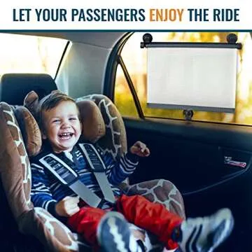 Car Side Window Sunshades - 2 Pack. Universal Roller Blind to Protect Baby, Kids, Pets and Passengers in The Back Seat from Harmful UV Rays and Heat. for a Cooler Car. Easy to Install. by Barucci