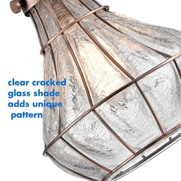 YUBOLE Vintage Cracked Glass Pendant Light in Copper